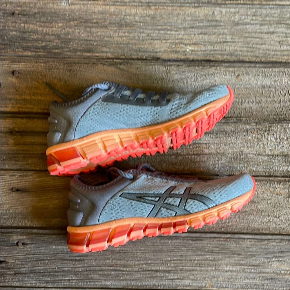 ASICS Gray and Orange Running Shoes